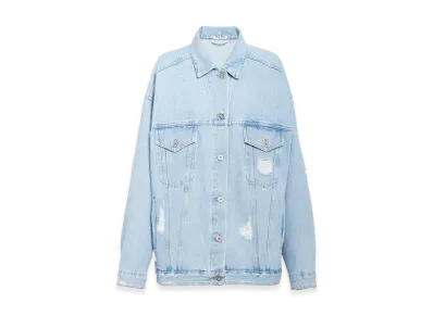 MIU MIU Women's Denim Blouson Jacket "Blue"