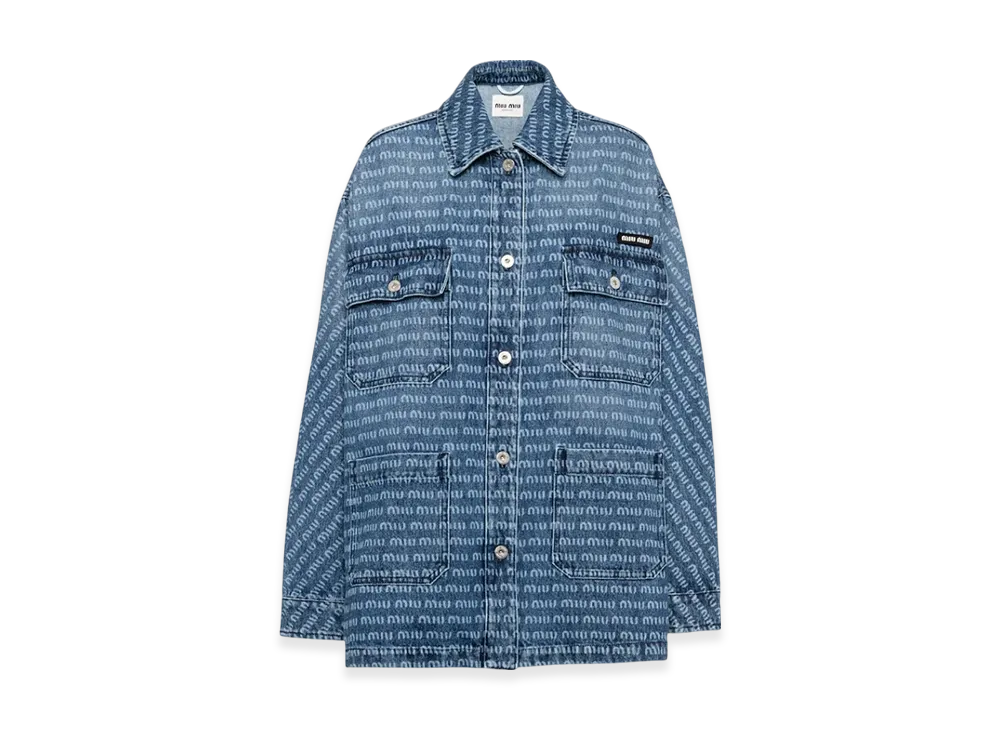 MIU MIU Women's Denim Blouson Jacket "Blue"