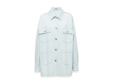MIU MIU Women's Denim Blouson Jacket "Light Blue"