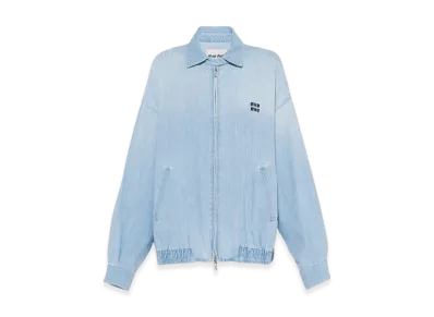 MIU MIU Women's Chambray Blouson Jacket "Light Blue"