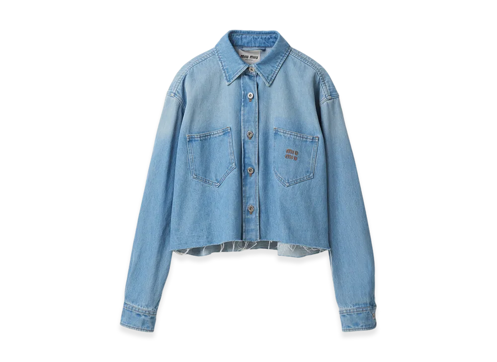 MIU MIU Denim Blouson Jacket "Sapphire Blue"