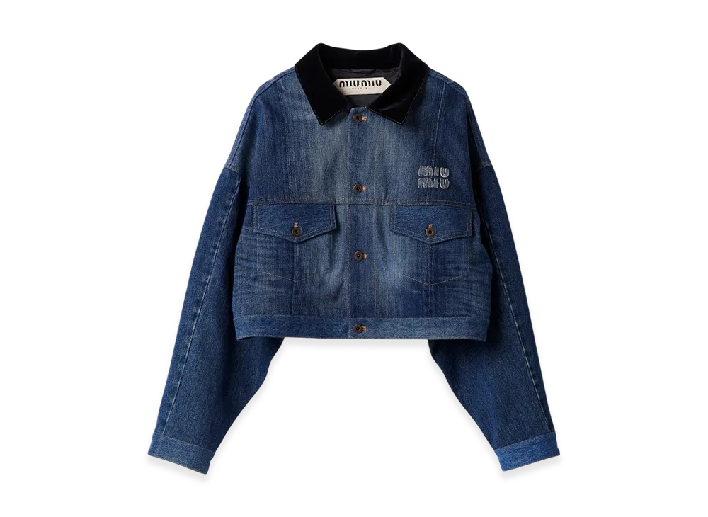 MIU MIU Women's Denim Trucker Jacket "Navy"