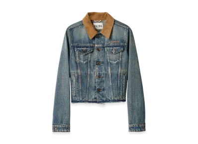 MIU MIU Women's Denim Blouson Jacket "Blue"