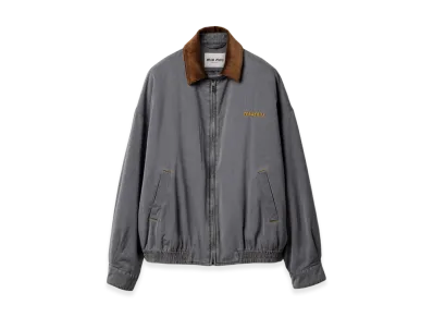 MIU MIU Women's Velvet Collar Chambray Jacket "Gray"