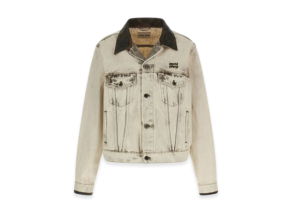 MIU MIU Women's Denim Jacket "White"