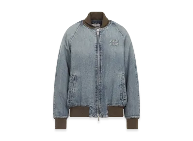 MIU MIU Women's Denim Bomber Jacket "Blue"