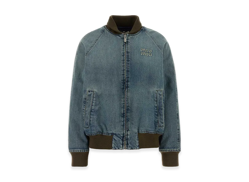 MIU MIU Women's Blouson Jacket "Blue"