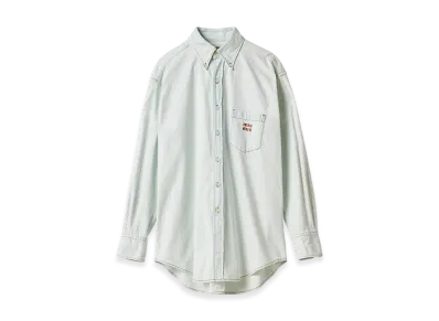 MIU MIU Women's Chambray Denim Shirt "Light Blue"