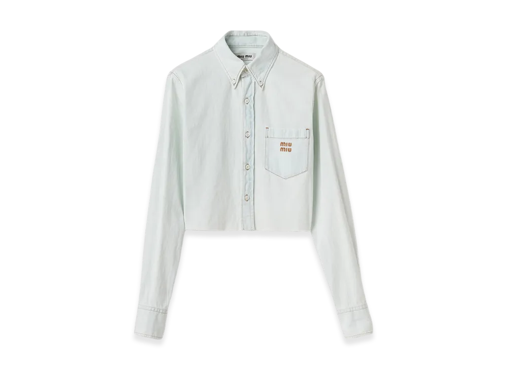 MIU MIU Chambray Denim Shirt "Light Blue"