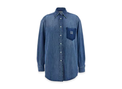 MIU MIU Women's Trompe L'Oeil Pocket Shirt "Lightblue"