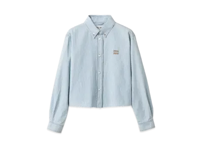 MIUMIU Women's Striped Chambray Shirt "Blue"