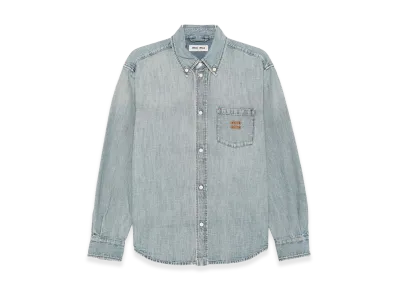 MIU MIU Women's Chambray Shirt "Lightblue/Light Blue"