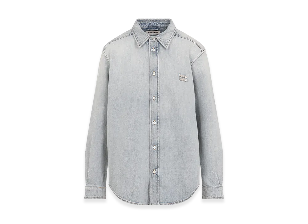 MIU MIU Women's Light- Denim Shirt "Lightblue/Blue"