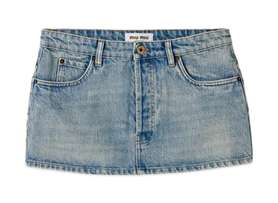 MIU MIU Denim Mini Skirt "Light Blue"