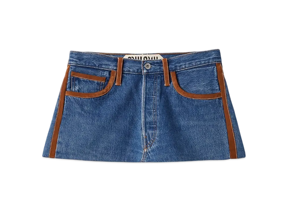 MIU MIU Women's Denim Miniskirt "Navy"