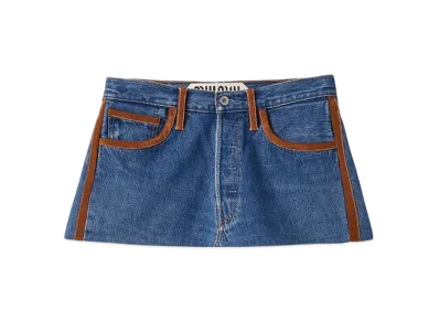 MIU MIU Women's Denim Miniskirt "Navy"
