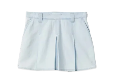 MIU MIU Women's Pleated Chambray Skirt "Light Blue"