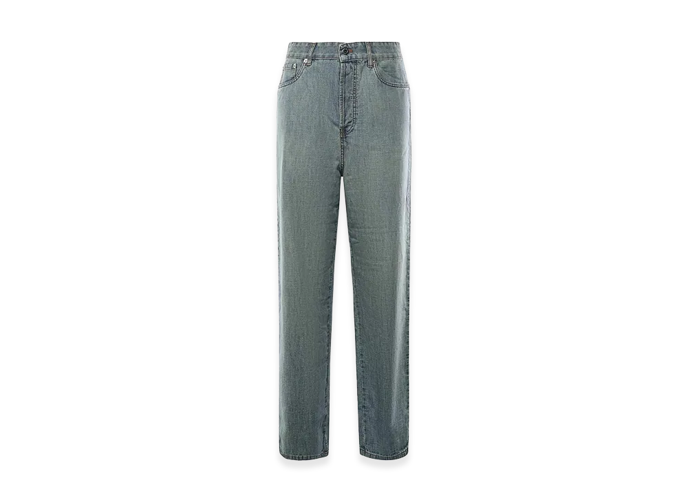 MIU MIU Women's Chambray Denim Trousers "Light Blue"