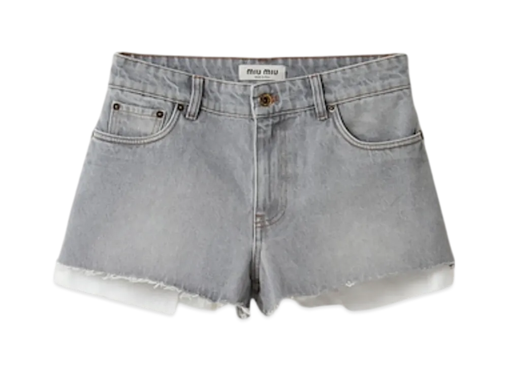 MIU MIU Women's Denim Shorts "Grey"