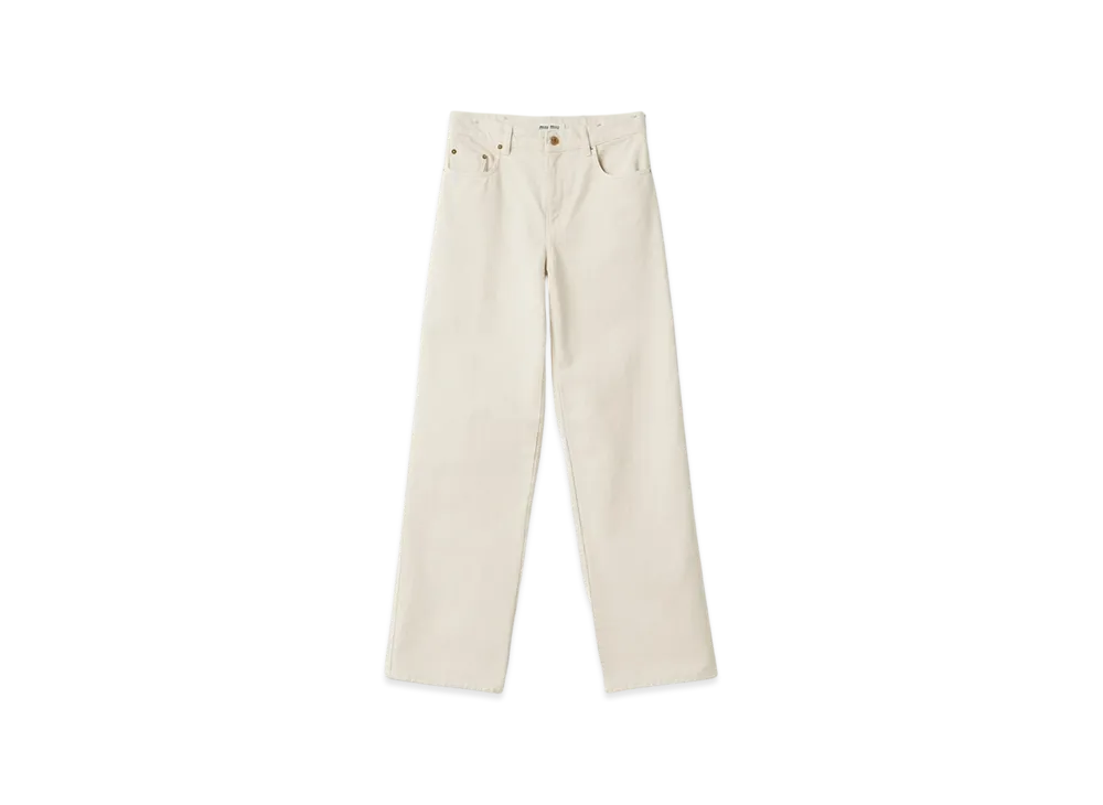 MIU MIU Women's Five Pocket Denim Jeans "Ecru"