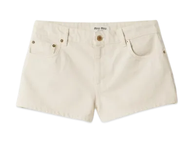 MIU MIU Women's Denim Shorts "Ecru"