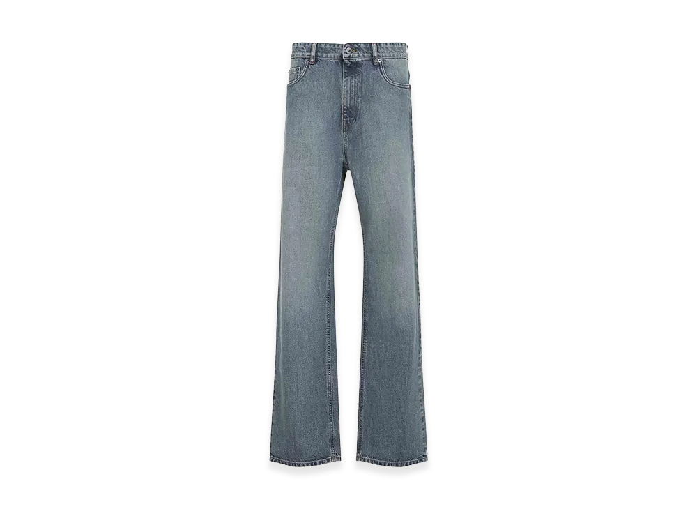 MIU MIU Women's 5 Pocket Denim Dirty Wide Leg "Blue"