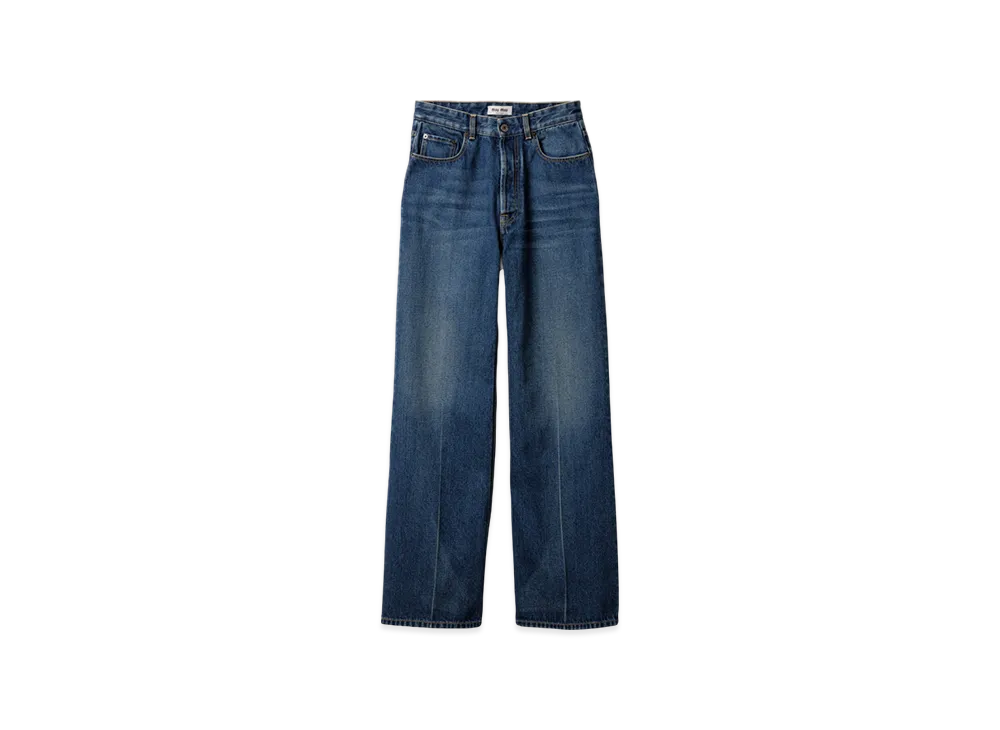 MIU MIU Women's Washed Denim Flared Jeans "Blue"