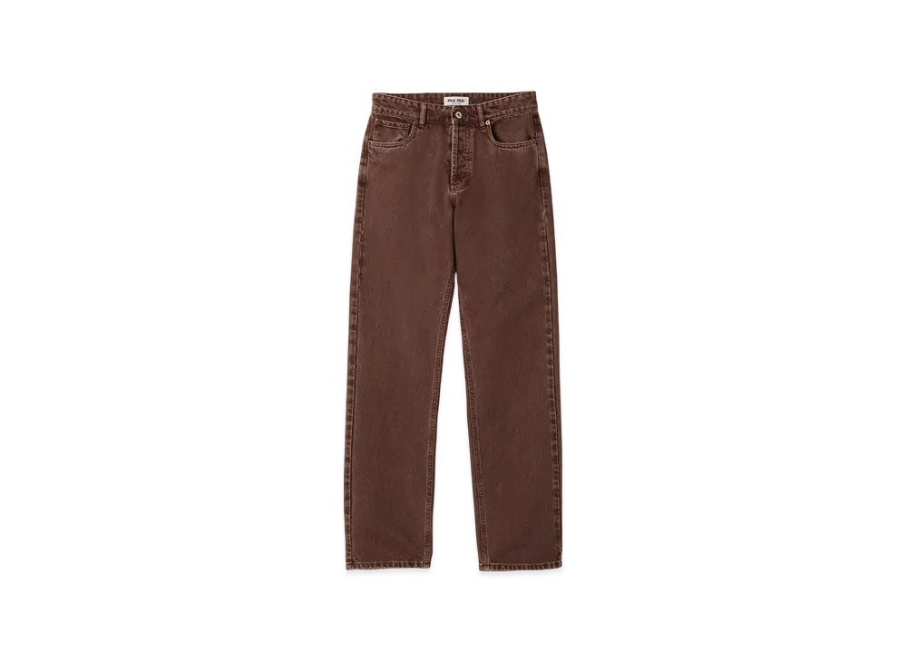MIU MIU Women's Five-Pocket Bull Denim Pants "Brown"