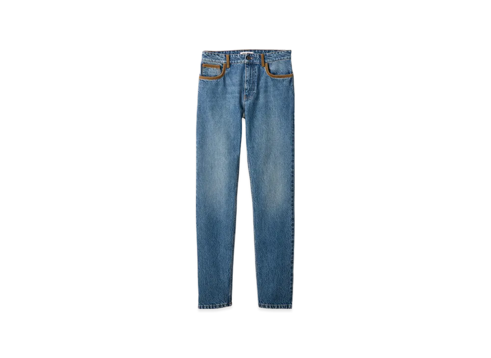 MIU MIU 5-Pocket Denim and Corduroy Jeans "Sapphire Blue"