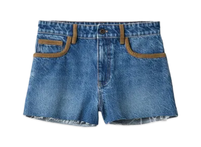 MIU MIU Denim and Corduroy Shorts "Sapphire Blue"