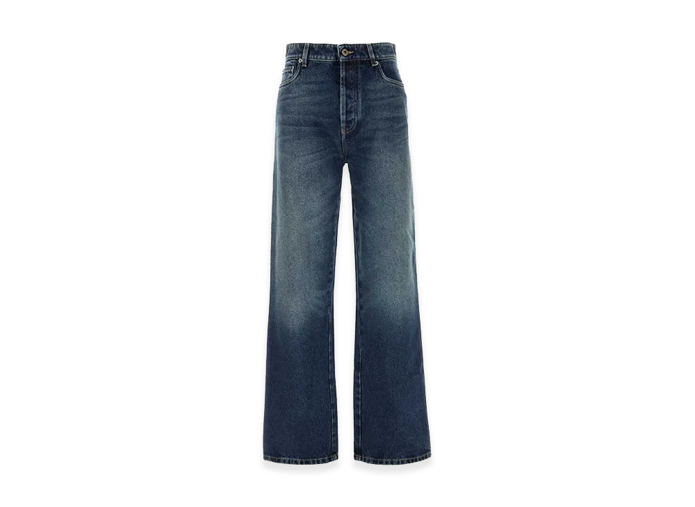 MIU MIU Women's Straight-Leg Jeans with Reverse Logo "Blue"