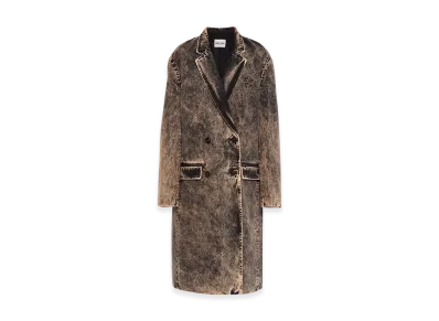 MIU MIU Women's Marbleized Denim Coat "Black"