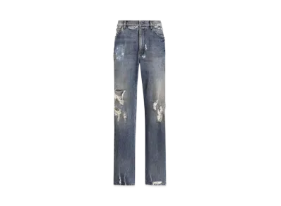 DOLCE&GABBANA Oversize Cotton Jeans With Tag "Blue"