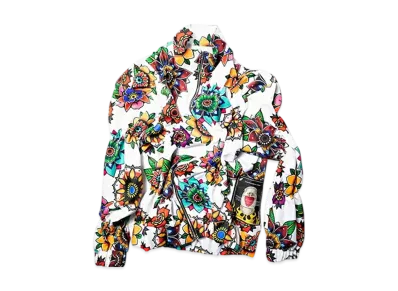TENDER PERSON Flower Pattern Track Tops "White"