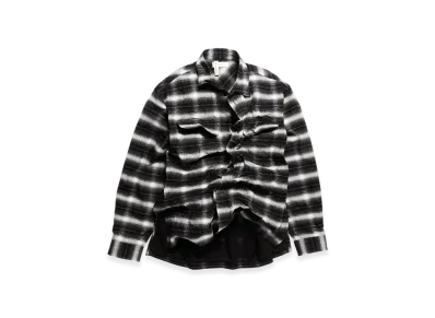 H&M x Glenn Martens Foil Flannel Overshirt "Black"