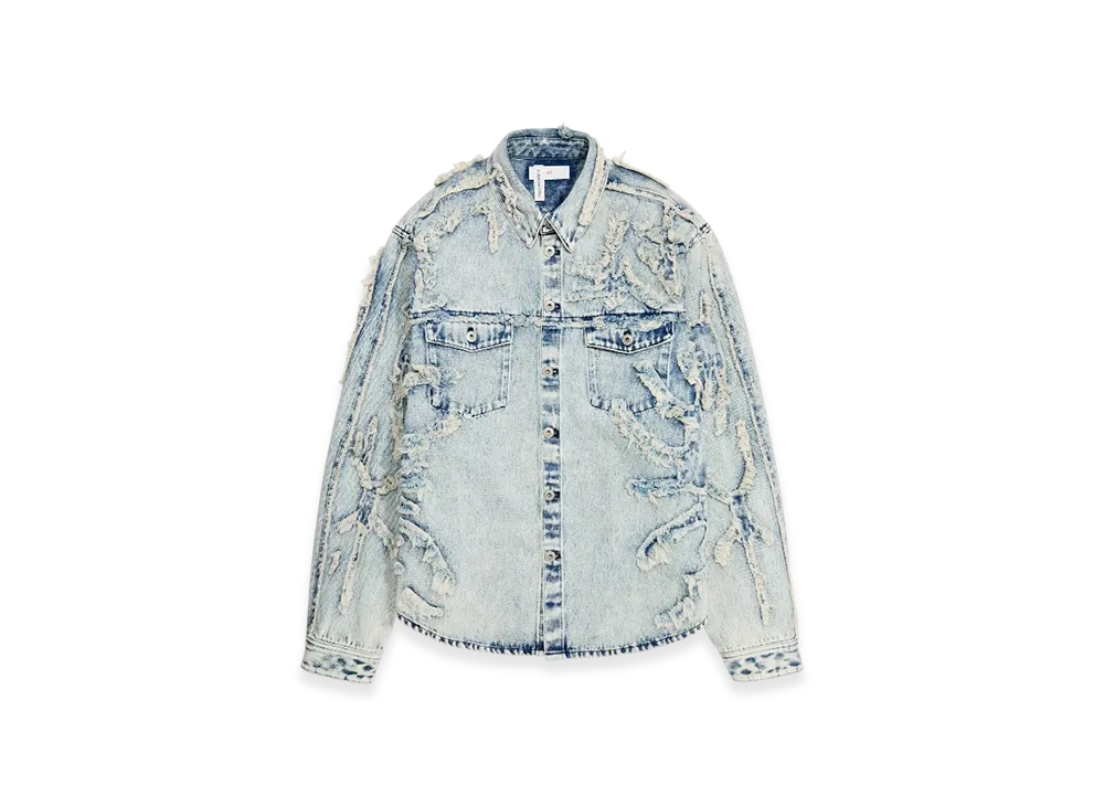 H&M x Glenn Martens Vintage-Like Denim Shirt "Light Denim Blue"