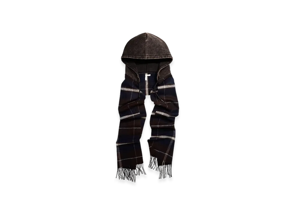 H&M x Glenn Martens Hooded Wool Scarf "Dark Brown"