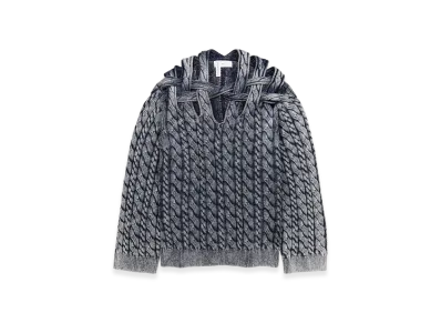 H&M x Glenn Martens Cutout Cable Knit Sweater "Blue"