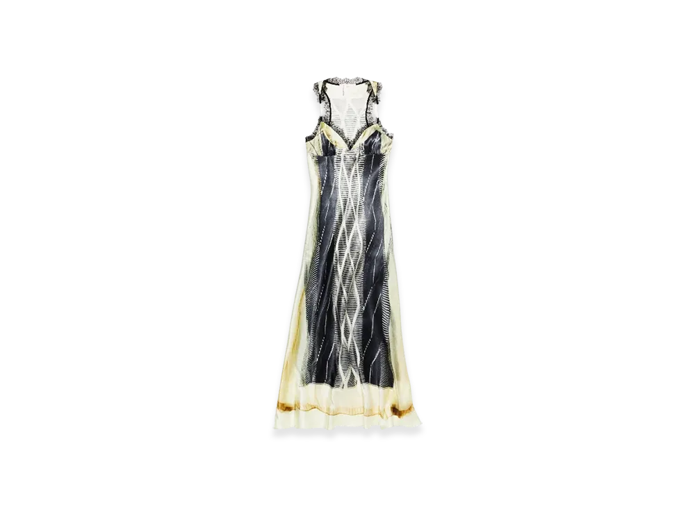 H&M x Glenn Martens Printed Satin Dress "Black"