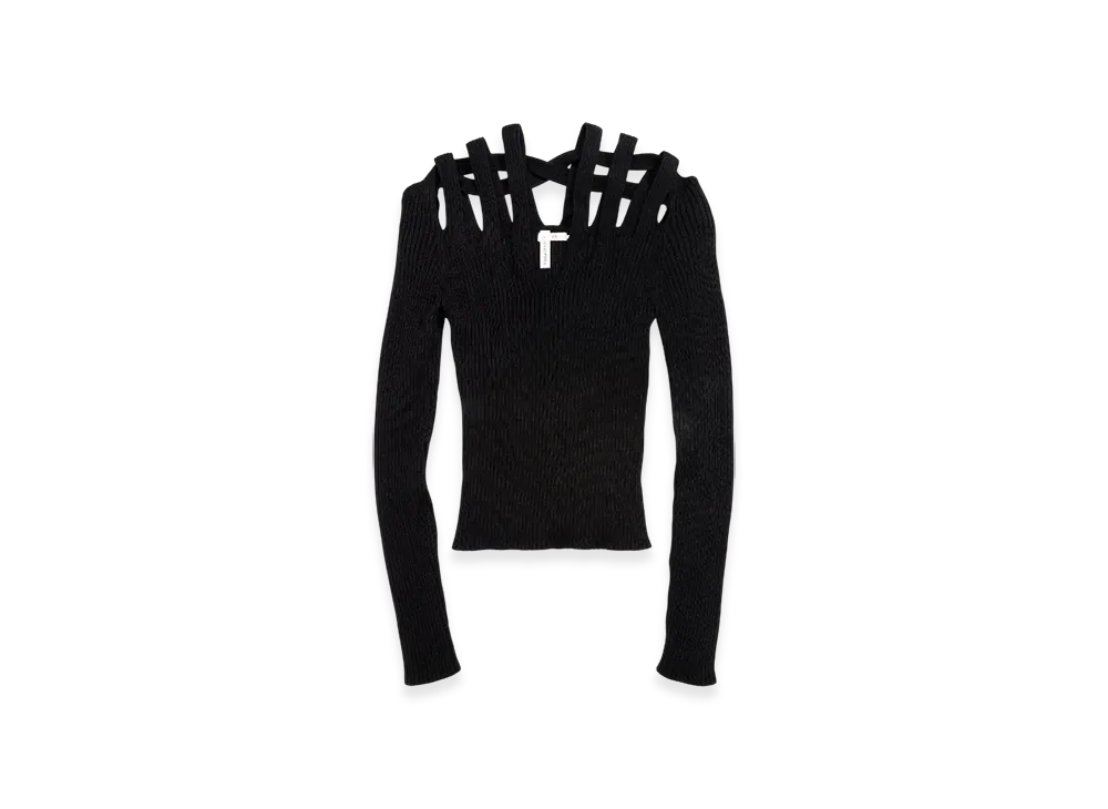 H&M x Glenn Martens Cutout Rib Knit Top "Black"