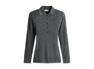 H&M x Stella McCartney Women's Merino Wool Polo Shirt "Dark Gray Melange"