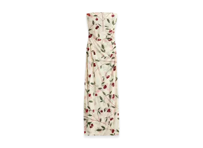 H&M x Stella McCartney Women's Cherry Print Mesh Tube Dress "Cream"