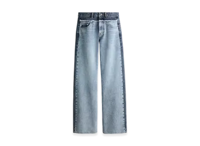 H&M x Stella McCartney Women's Two-Tone Straight Leg Denim "Light Denim Blue"