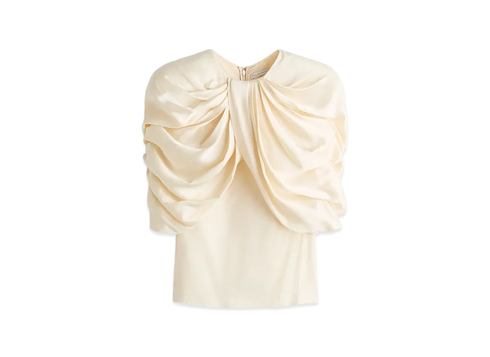 H&M x Stella McCartney Women's Draped Satin Top "Cream"
