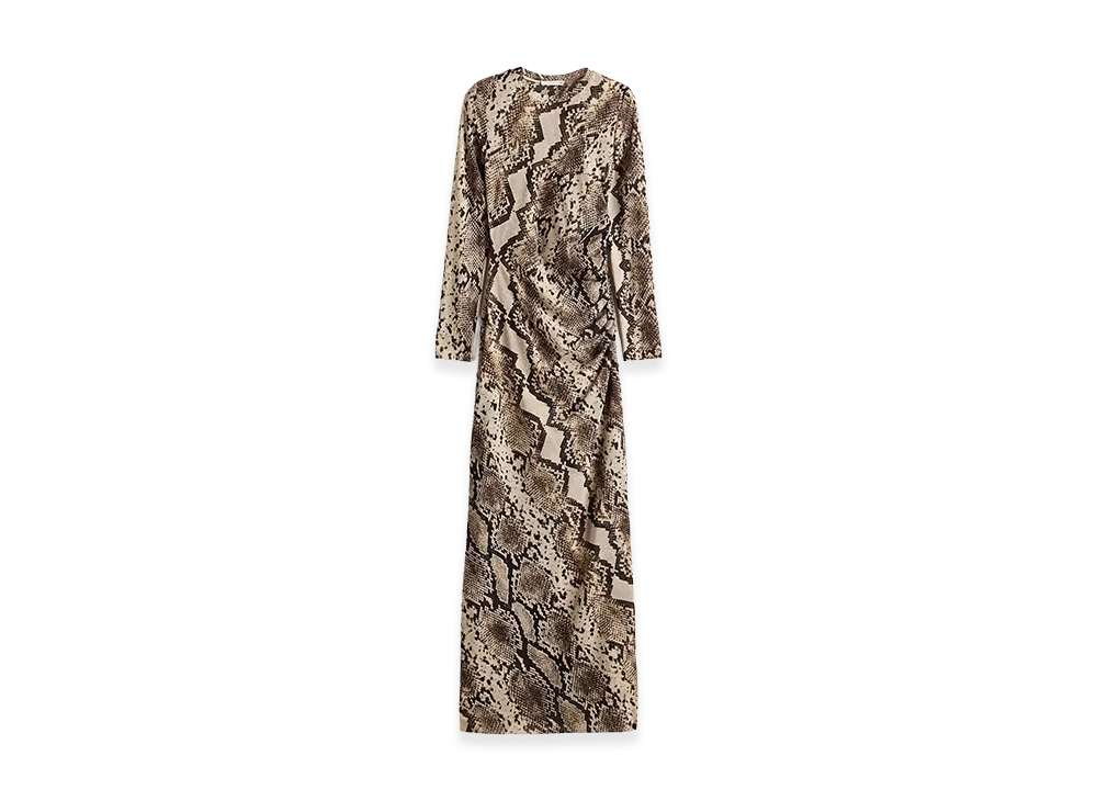 H&M x Stella McCartney Women's Snakeskin Print Mesh Dress "Beige"