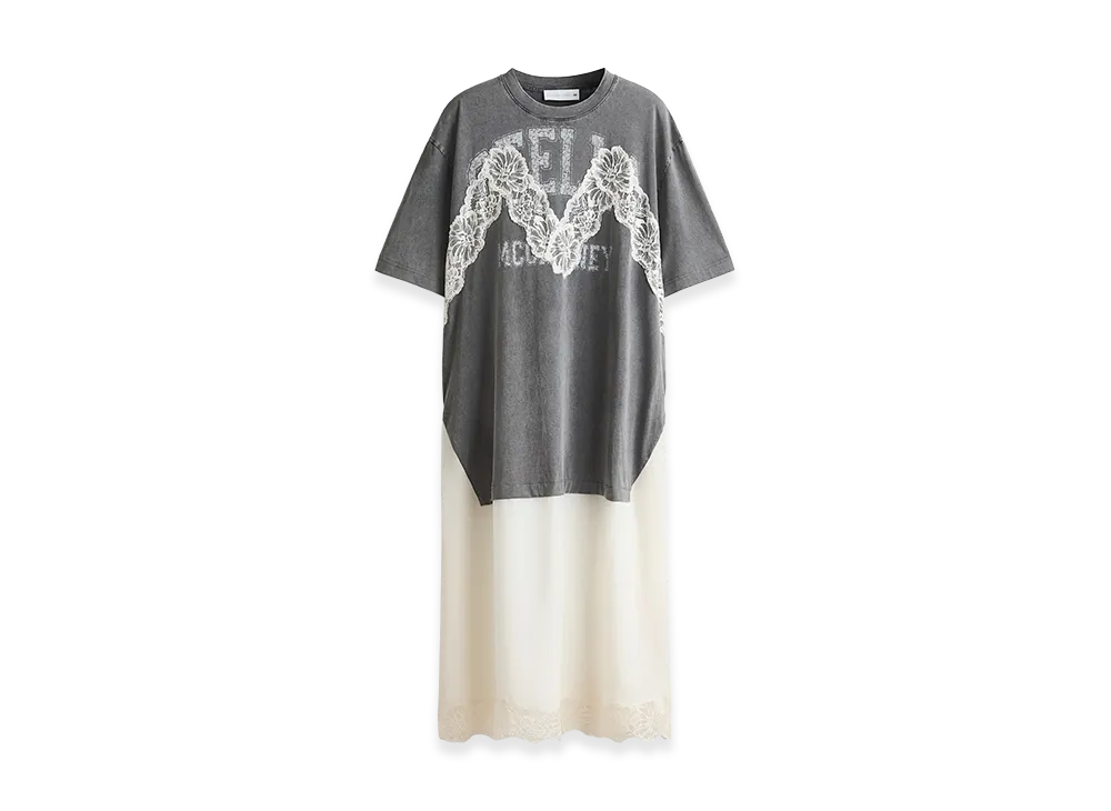 H&M x Stella McCartney Women's Lace Trim T-Shirt Dress "Dark Gray"