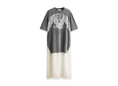 H&M x Stella McCartney Women's Lace Trim T-Shirt Dress "Dark Gray"
