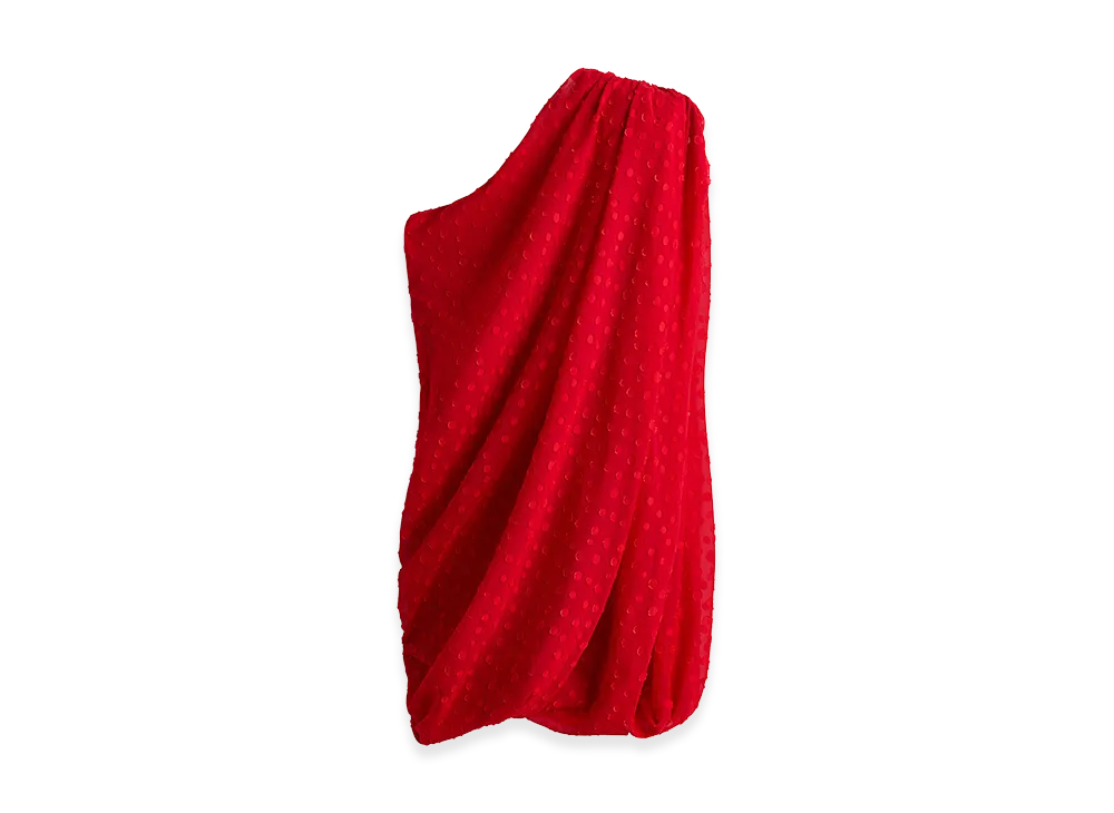 H&M x Stella McCartney Women's One Shoulder Draped Dress "Red" | SNKRDUNK