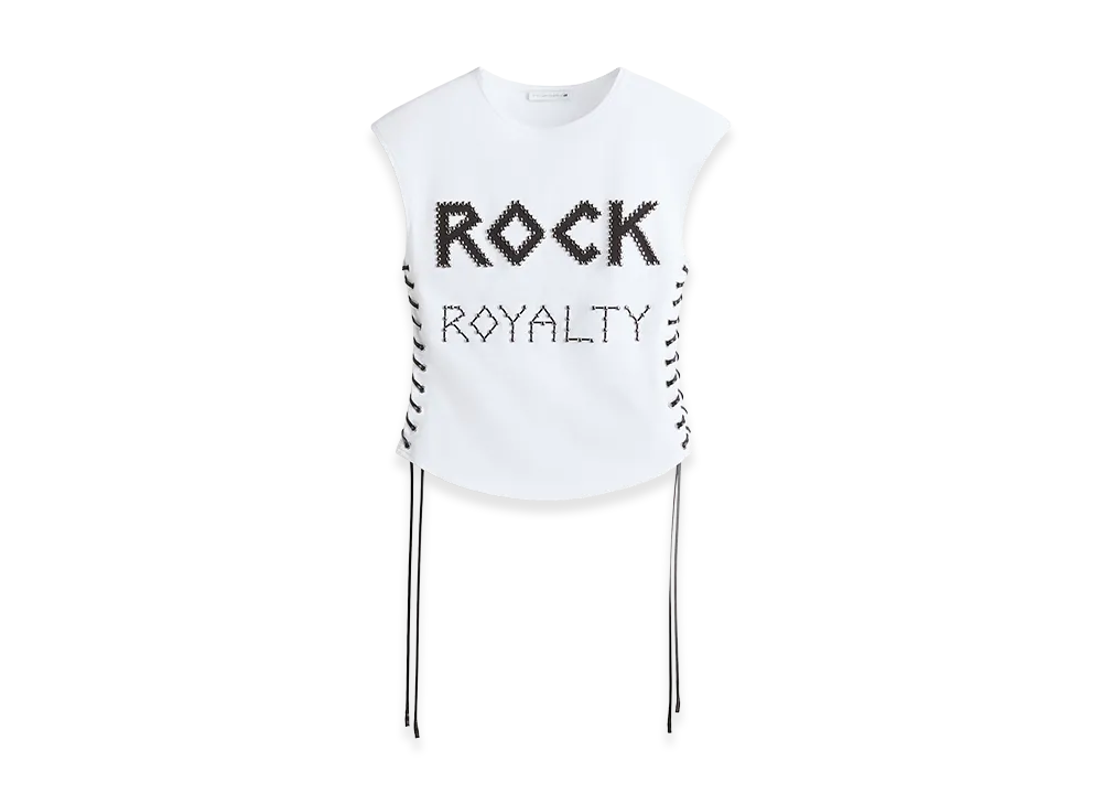 H&M x Stella McCartney Women's Lace-Up Studded Top "White"