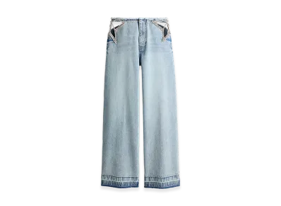 H&M x Stella McCartney Women's Crystal Star Straight Leg Denim "Light Denim Blue"